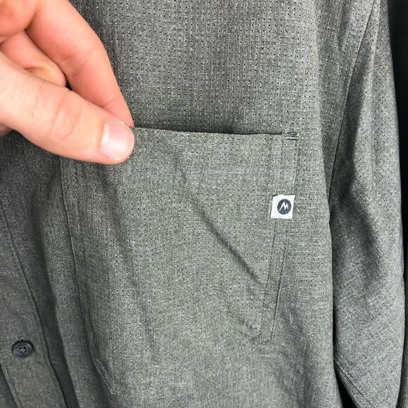 Marmot Gray Long Sleeve Button Up Men's Sz XL - Picture 3 of 9